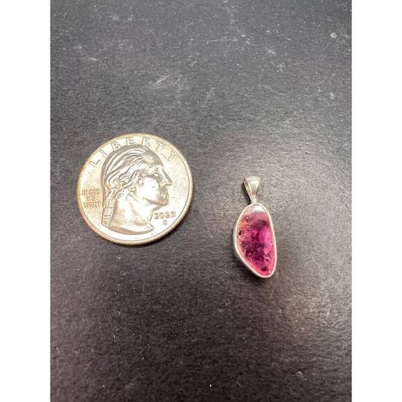 NEW Pink tourmaline sterling silver pendant 1.28 gram - Picture 9 of 11